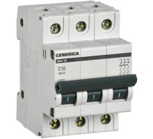 Выключатель автоматический модульный 3п C 10А 4.5кА ВА47-29 GENERICA IEK MVA25-3-010-C