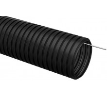 Труба гофрированная ПНД d16мм с протяжкой черн. (уп.100м) IEK CTG20-16-K02-100-1