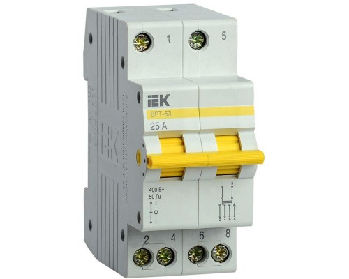 Выключатель-разъединитель трехпозиционный 2п ВРТ-63 25А IEK MPR10-2-025