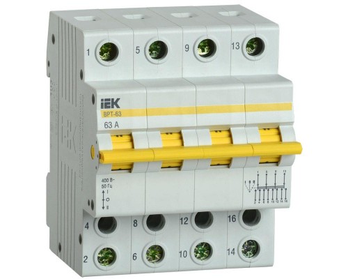 Выключатель-разъединитель трехпозиционный 4п ВРТ-63 63А IEK MPR10-4-063