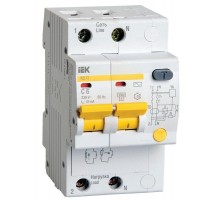 Выключатель автоматический дифференциального тока 2п C 6А 10мА тип AC 4.5кА АД-12 IEK MAD10-2-006-C-010