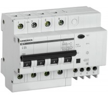 Выключатель автоматический дифференциального тока 4п 25А 30мА АД14 GENERICA IEK MAD15-4-025-C-030