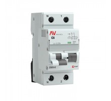 Выключатель автоматический дифференциального тока 2п C 6А 30мА тип AC 6кА DVA-6 Averes EKF rcbo6-1pn-6C-30-ac-av