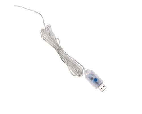 Гирлянда "Светодиодный дождь" из росы 3х3м USB+пульт управления с крючками для крепления теплый бел. Neon-Night 315-886