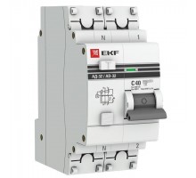 Выключатель автоматический дифференциального тока 2п C 40А 300мА тип AC 4.5кА АД-32 защита 270В электрон. PROxima EKF DA32-40-300-pro