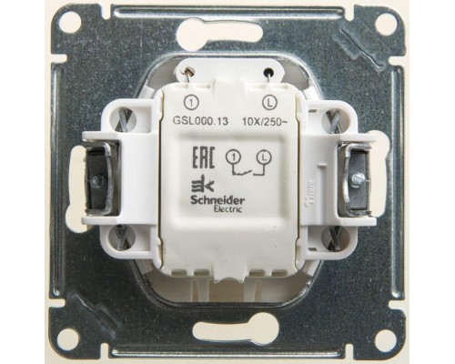 Выключатель 1-кл. СП Glossa 10А IP20 (сх. 1а) 10AX с подсветкой механизм перламутр. SchE GSL000613