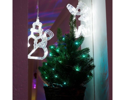 Фигура светодиодная "Санта Клаус" 190х130х10мм 8LED бел. 1Вт 4.5В IP20 на присоске с подвесом элементы питания 3хAAA (в компл.) Neon-Night 501-018