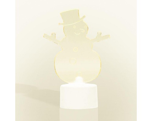 Фигура светодиодная "Снеговик в шляпе" 10см 1LED RGB 1.5Вт 4.5В IP20 на подставке элементы питания 3хAG13(LR44) (в компл.) Neon-Night 501-043