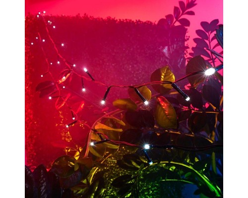 Светильник светодиодный Каскад Летний Дождь 6.9м IP65 садовый с выносной солнечн. панелью 2м и аккумулятором холод. бел. Lamper 602-249