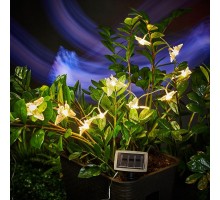Светильник светодиодный Каскад Полет бабочки 2.5м садовый с выносной солнечн. панелью и аккумулятором холод. бел. Lamper 602-269