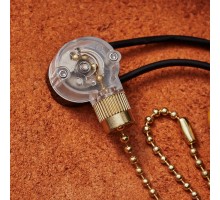 Выключатель для настенного светильника с проводом и деревянным наконечником gold блист. Rexant 06-0243-A