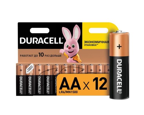 Элемент питания алкалиновый AA/LR6/MN 1500 Basic BP-12 (блист.12шт) Duracell C0037388