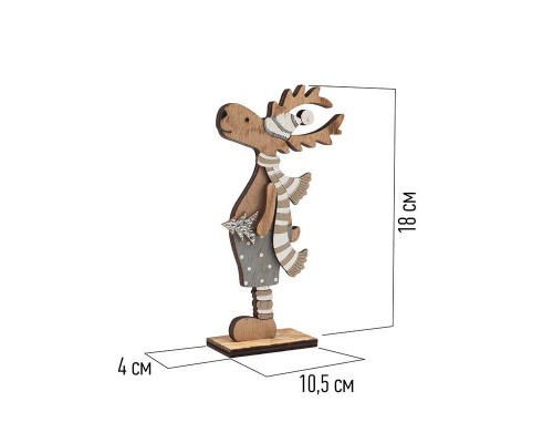 Фигура деревянная "Рождественский Олень" синий 10.5х4х18см Neon-Night 504-005