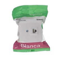 Розетка компьютерная 1-м ОП Blanca RJ45 кат.5E с изолир. пластиной бел. SchE BLNIA045001