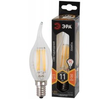 Лампа светодиодная филаментная F-LED BXS-11W-827-E14 BXS 11Вт свеча на ветру E14 тепл. бел. ЭРА Б0047001