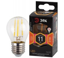Лампа светодиодная филаментная F-LED P45-11w-827-E27 P45 11Вт шар E27 тепл. бел. ЭРА Б0047013