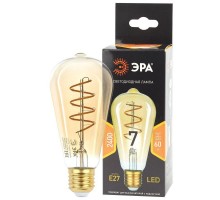 Лампа F-LED ST64-7W-824-E27 spiral gold (филамент спир. зол. 7Вт тепл. E27) (20/960) ЭРА Б0047665
