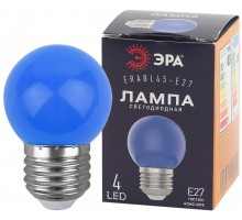 Лампа светодиодная ERABL45-E27 P45 1Вт шар син. E27 4SMD для белт-лайт ЭРА Б0049573
