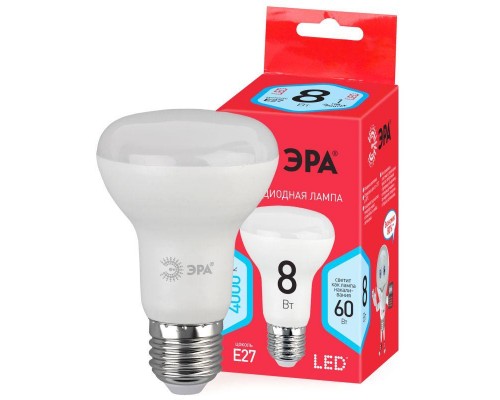 Лампа светодиодная LED R63-8W-840-E27 R R63 8Вт рефлектор 4000К нейтр. бел. E27 Эра Б0051855