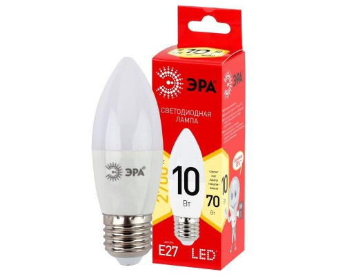 Лампа светодиодная LINE LED B35-10W-827-E27 R B35 10Вт свеча E27 тепл. бел. ЭРА Б0052377