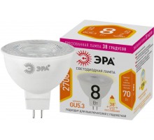 Лампа светодиодная STD LED Lense MR16-8W-827-GU5.3 8Вт MR16 софит 2700К тепл. бел. GU5.3 650лм 170-265В линзованная Эра Б0054938