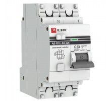 Выключатель автоматический дифференциального тока 2п 63А 100мА АД-32 селект. PROxima EKF DA32-63-100S-pro