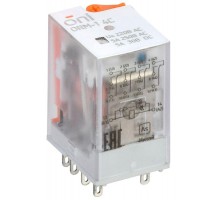 Реле интерфейсное ORM-1 4C 220В AC с LED и тест. кнопкой ONI ORM-1-4C-AC220V-L-B