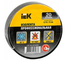 Изолента ПВХ 0.18х19мм черн. (рул.20м) IEK UIZ-20-10-K02