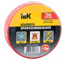 Изолента ПВХ 0.18х19мм красн. (рул.20м) IEK UIZ-20-10-K04