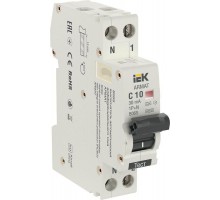 Выключатель автоматический дифференциального тока 2п C 10А 30мА тип A АВДТ B06S 18мм ARMAT IEK AR-B06S-1N-C10A030