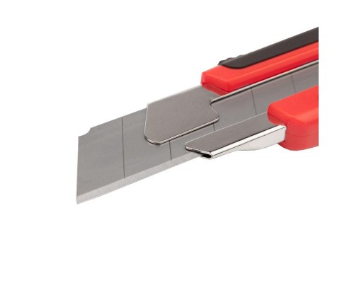 Нож с сегментированным лезвием 25мм корпус ABS пластик обрезиненный Rexant 12-4919