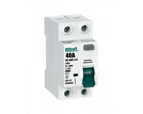 Выключатель дифференциального тока 2P 40А 30мА тип AC 6кА УЗО-03 SchE 14209DEK