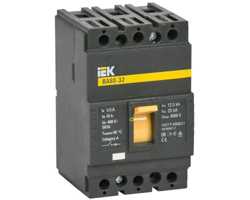 Выключатель автоматический 3п 125А 25кА ВА 88-32 IEK SVA10-3-0125