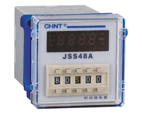 Реле времени JSS48A 8-контактный одно групповой переключатель многодиапазонной задержки питания AC/DC100V~240V CHINT 300084