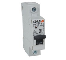 Выключатель автоматический модульный ВА47-29-1C20-УХЛ3 (4.5кА) КЭАЗ 318198