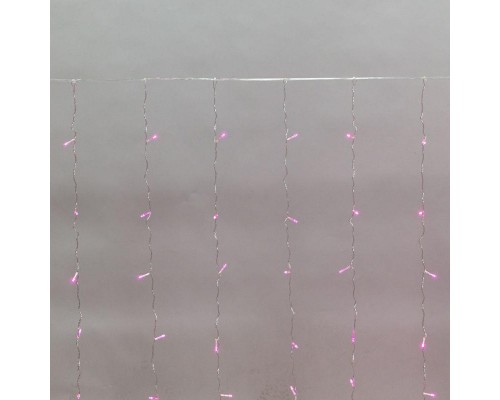 Гирлянда "Светодиодный Дождь" 3х2м свечение с динамикой прозр. провод 230В роз. Neon-Night 235-097