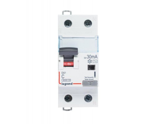 Выключатель автоматический дифференциального тока 2п (1P+N) C 10А 30мА тип AC 6кА DX3 2мод. Leg 411000