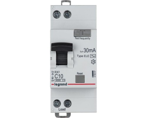 Выключатель автоматический дифференциального тока 2п C 10А 30мА тип AC 6кА RX3 Leg 419397