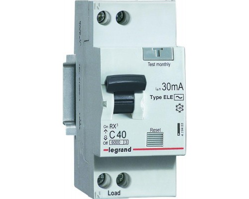 Выключатель автоматический дифференциального тока 2п C 10А 30мА тип AC 6кА RX3 Leg 419397