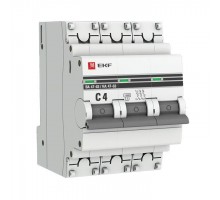 Выключатель автоматический модульный 3п C 4А 4.5кА ВА 47-63 PROxima EKF mcb4763-3-04C-pro