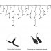 Гирлянда светодиодная "Айсикл" (бахрома) 4х0.6м 128LED тепл. бел. 8Вт 230В IP67 эффект мерцания провод каучук черн. Neon-Night 255-236