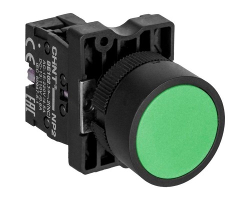 Кнопка управления NP2-EA35 без подсветки зел. 1НО+1НЗ IP40 CHINT 573779
