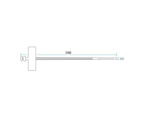 Хомут кабельный 2.5х100 под маркер нейл. бел. (уп.100шт) Rexant 07-0106