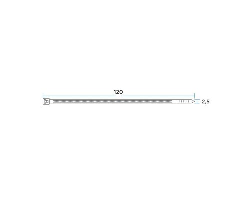 Хомут кабельный 2.5х120 нейл. бел. (уп.100шт) Rexant 07-0120