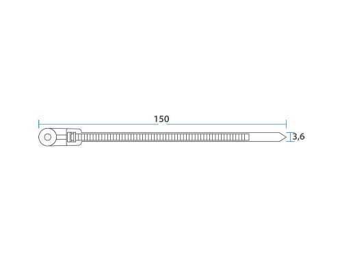 Хомут под винт 3.6х150 нейл. бел. (уп.100шт) REXANT 07-0154