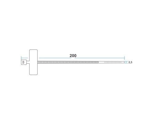 Хомут кабельный 2.5х200 нейл. под маркер бел. (уп.100шт) Rexant 07-0206