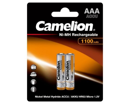 Аккумулятор AAA/R03 NI-MN 1100мА.ч BP-2 металлик (блист.2шт) Camelion 7372