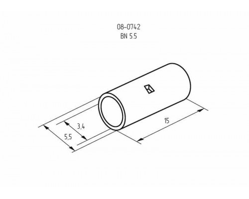 Гильза соединительная (СГ L-15мм) 4-6кв.мм (BN5.5) REXANT 08-0742
