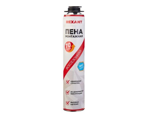 Пена монтажная всесезонная для пистолета 70+ PRO 980г Rexant 89-0911