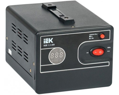 Стабилизатор напряжения 1ф 1.5кВА HUB переносной IEK IVS21-1-D15-13
